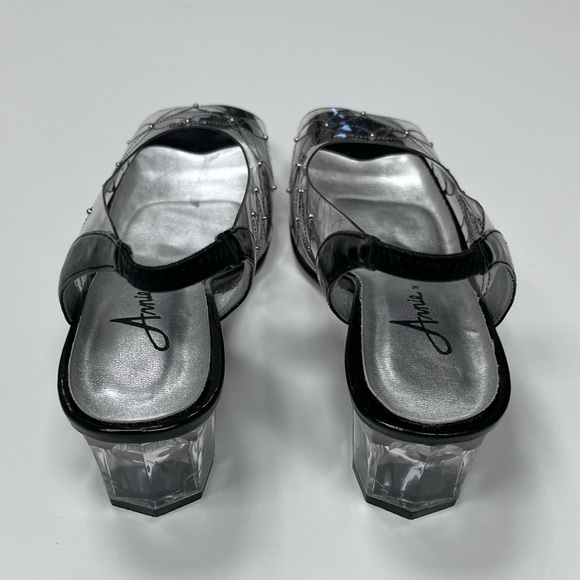 Annie Women’s Black Clear Block Dreas Heels - Picture 5 of 9